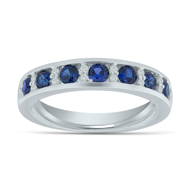 Diamond and Sapphire Wedding Band